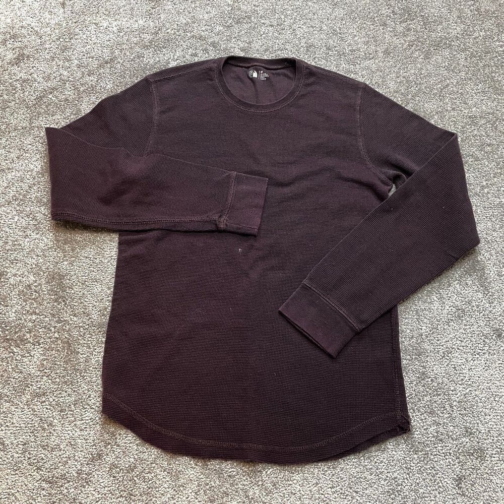 SF Shirt Mens Medium Very Dark Red Maroon Purple Long Sleeve Thermal Soft Crew